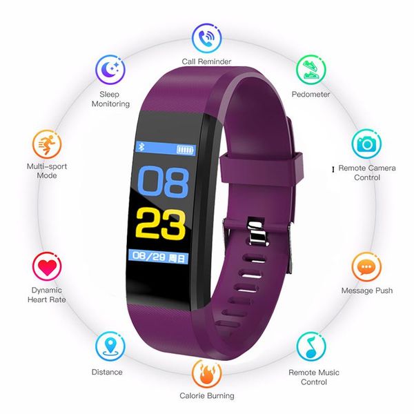 

wristwatches sports watch color screen men's and women's bluetooth waterproof heart rate blood pressure pedometer fitness tracking, Slivery;brown