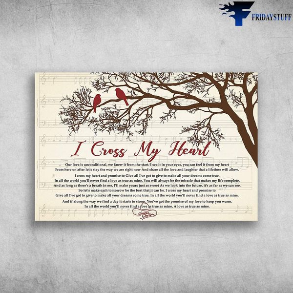 

song lyrics i cross my heart george strait | print poster wall art home decor
