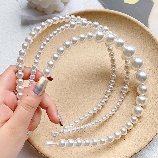 

women simple pearls headband all-match hair bundle girls band fashion accessories