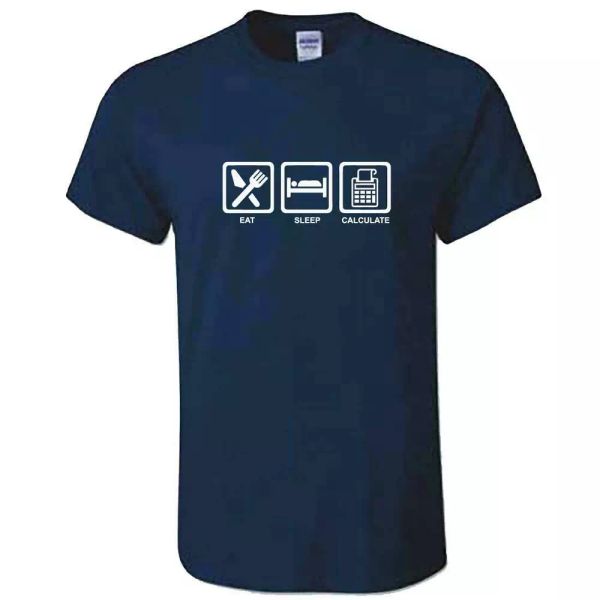 

mens eat sleep calculate t shirt - accountant tshirt - funny book keeper gift, White;black