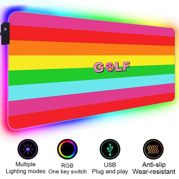 

mouse pads & wrist rests rgb pad gaming tyler the creator golf bees computer large mousepad backlit xxl marble led gamer decoracion carpet d