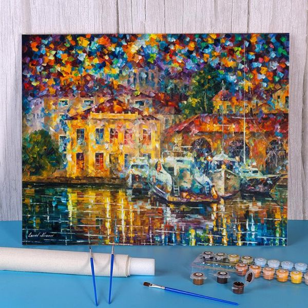 

paintings twin boats coloring by numbers painting kit oil paints 40*50 paiting decorative children drawing