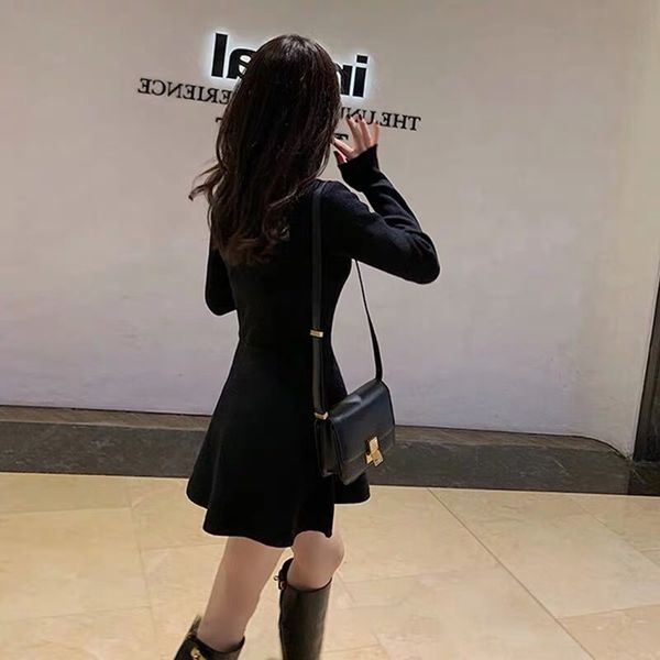 

casual dresses cmaz autumn fashion dress elegant french style uhwd, Black;gray