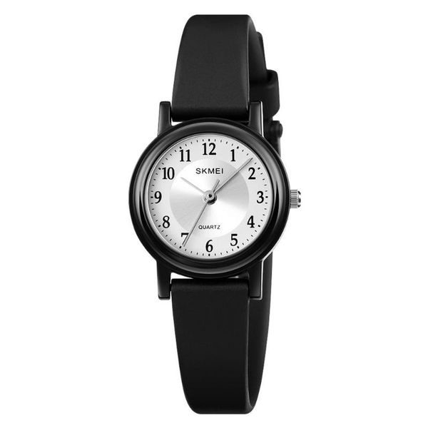 

wristwatches skmei quartz watch for women small dial design black soft pu band 50m waterproof casual trend ladies reloj de mujer 1569, Slivery;brown
