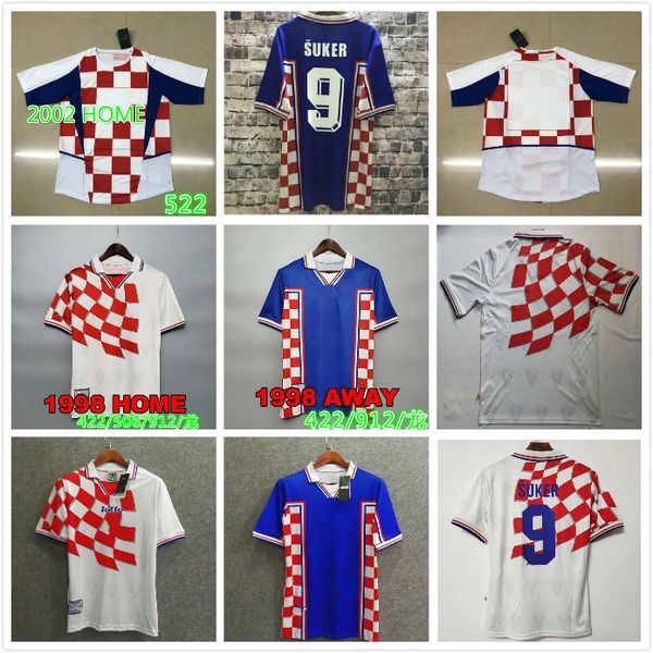 

edition man retro boban 10# soccer jersey 1998 #9 suker shirt short sleeved football uniforms sale, Black