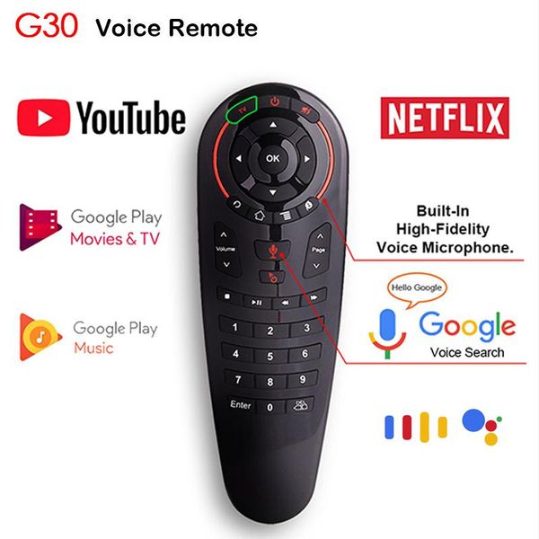 

voice remote control 2.4g wireless air mouse with 33 keys ir learning 6axis gyroscope smart for android tv box mice
