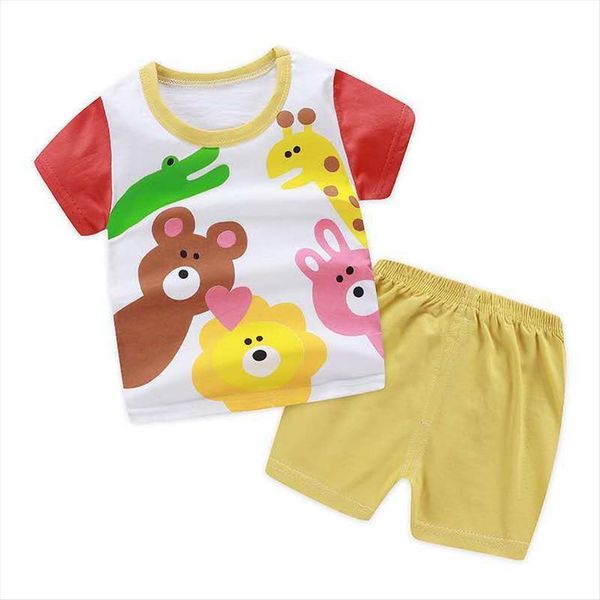 

zwf969 boys girls t shirt summer baby character cotton boy outfit sport suit children clothing set 3 14 years, White