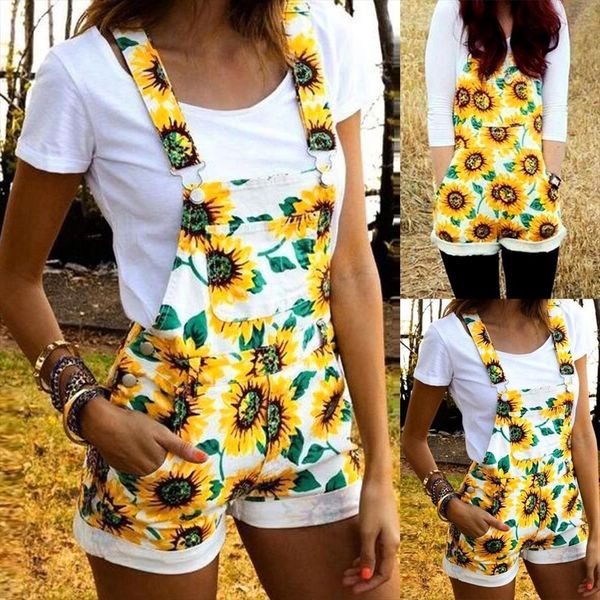 

30h jump suit sleeveles women romper sunflower short oversized bodysuit pajamas set pocket one piece jumpsuit dropshipping, Black;white