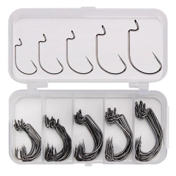 

fishing hooks 25# big hook high carbon steel black aberdeen barbed saltwater bass fishhook crank fishhooks tools