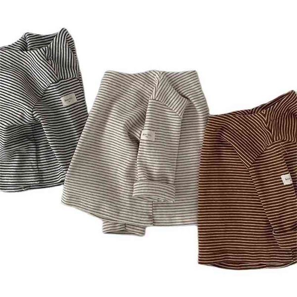 

autumn boys and girls baby infant children's clothing striped round neck all-match long-sleeved t-shirt 1017 22 210622, Blue