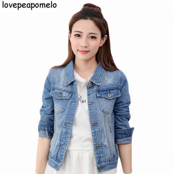 

women's jackets 2021 spring and autumn ladies denim jacket slim short single-breasted lapel s-2xl d95, Black;brown