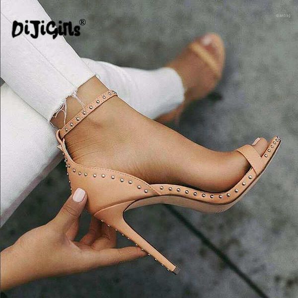 

rivets high heel gladiator sandals women one strap party shoes drop1, Black