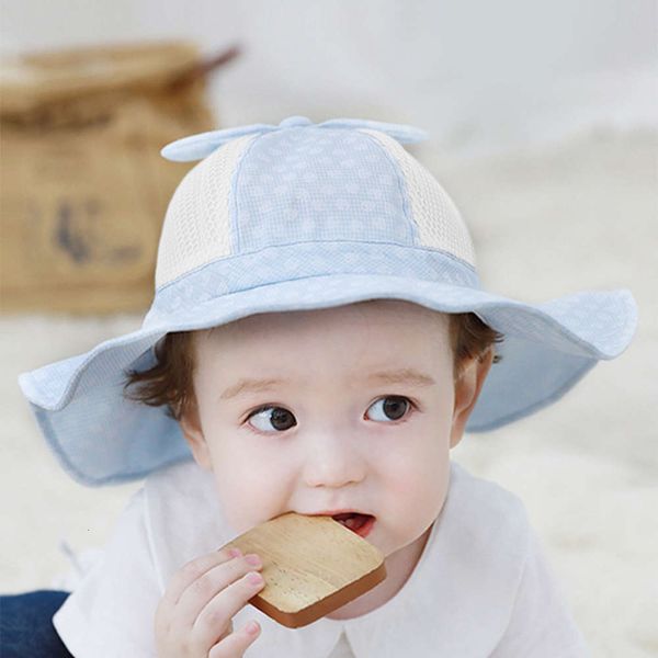 

sun hat for children figure tuya baby 0-12 months old boys and girls summer thin fisherman's mesh children's sun hat 9275, Yellow
