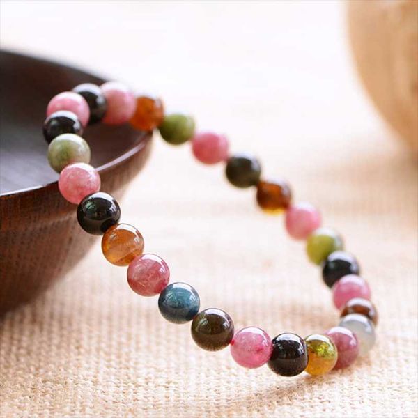 

beaded, strands gorgeous tourmaline bracelet for women party beads strand charm bangles jewelry powerful clean energy fashion girl, Black