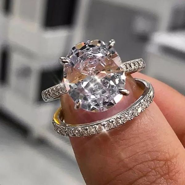 

wedding rings caoshi double stackable fashion women trendy female jewelry with brilliant crystal exquisite modern design accessories set, Slivery;golden