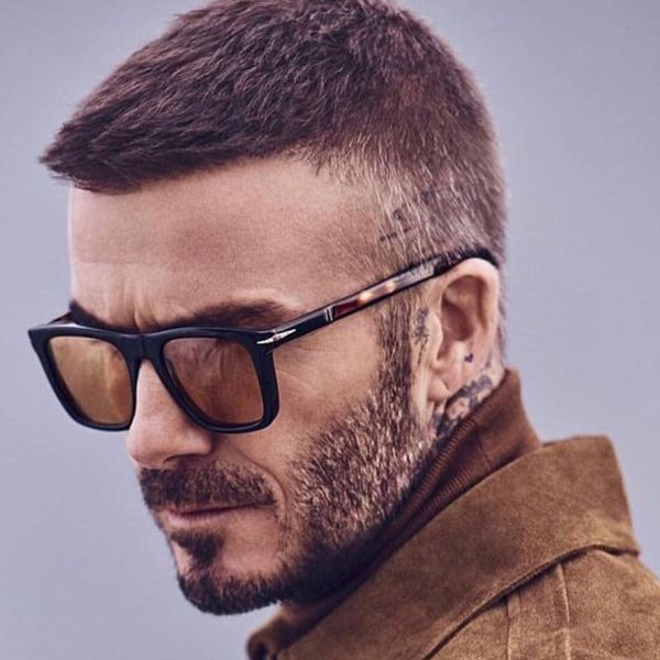 

sunglasses square acetate frame for men classic style grey lens, White;black