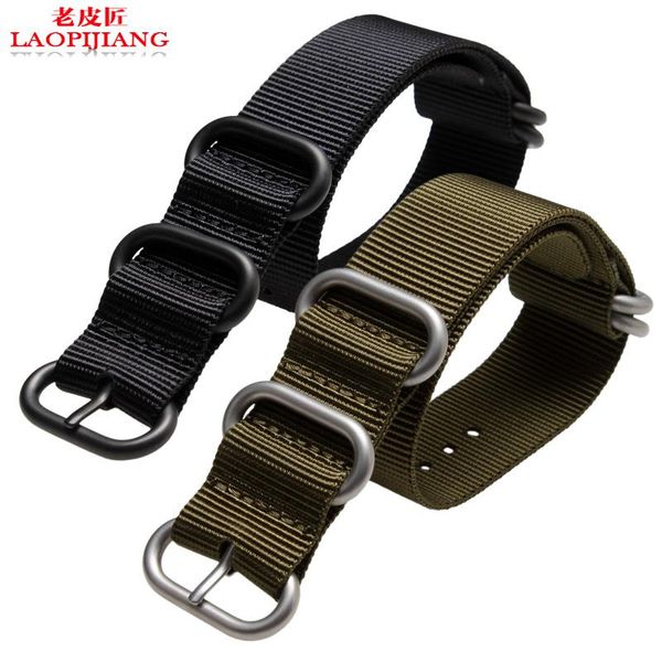 

watch bands laopijiang strap watches for men and women sports outdoor nylon canvas belt 2022 24mm, Black;brown