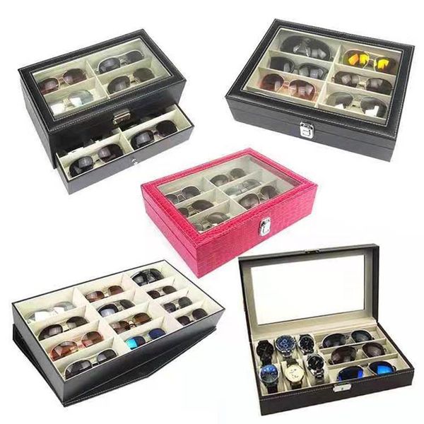 

jewelry pouches, bags high-end exquisite pu leather watch glasses storage box dustproof display dust, Pink;blue