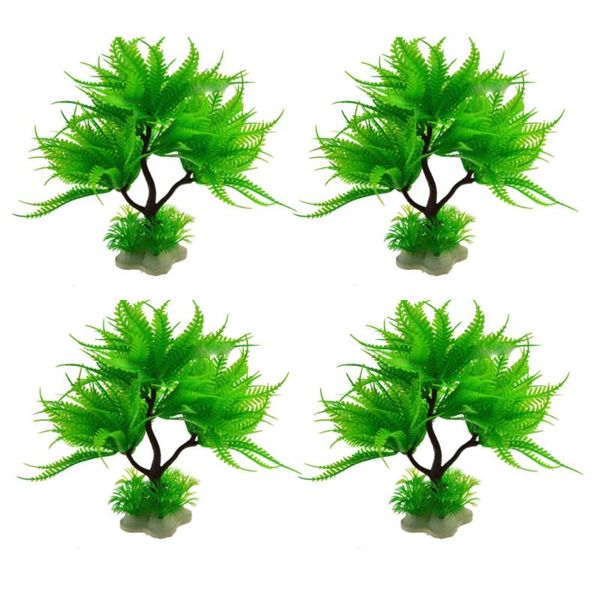 

4pcs fish tank plant decor artificial grass decorations