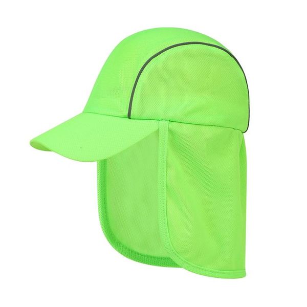 

outdoor flip-type adjustable sun shade folding sports cap breathable waterproof mesh fishing with ear-neck hats, Black;white