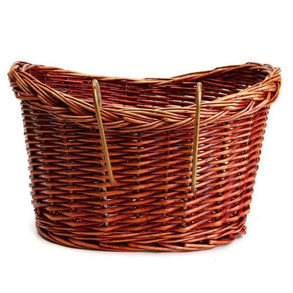 

cords, slings and webbing vintage wicker bike basket brown adjustable strap bicycle/cycle/shopping