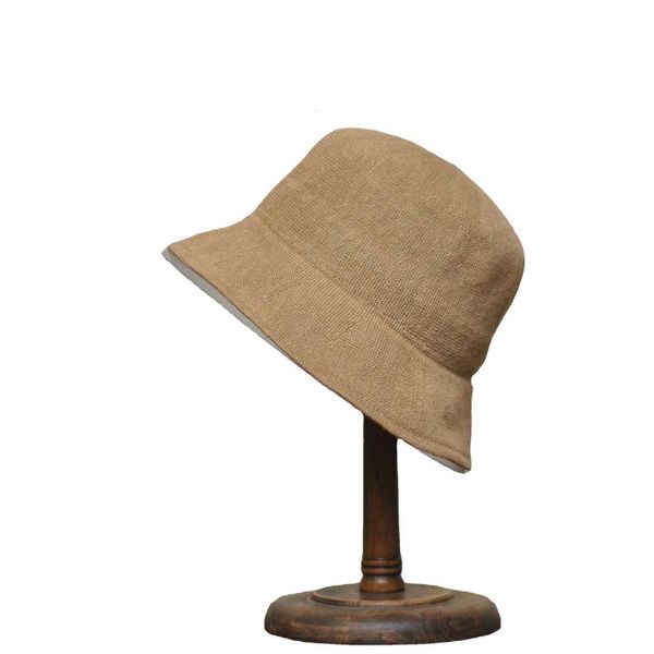 

autumn and winter japanese hat linen woven basin sunscreen sun folding ultra light straw, Blue;gray