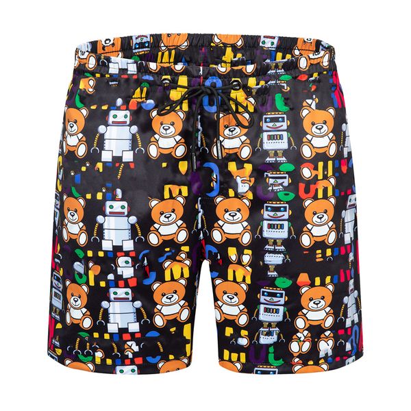 

summer men's fashion shorts designer board short quick dry swim wear 3d bear print pattern casual beach pants factory wholesale m-3xl, White;black