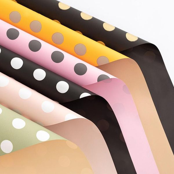 

20pcs/lot 58*58cm dot plastic paper waterproof for flower bouquets gift wrapping craft festival party other arts and crafts