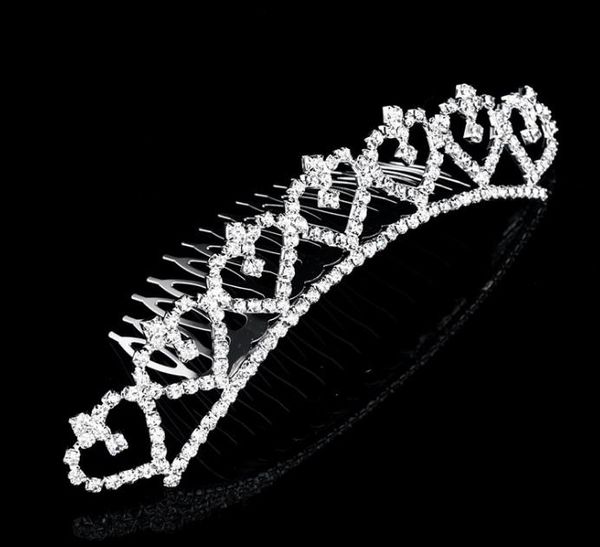 Liga Popular Liga Brilhando Coroa Coroa Noiva Tiaras Coroas de Cristal para Noiva Prata Banhado Festa de Casamento Rápido