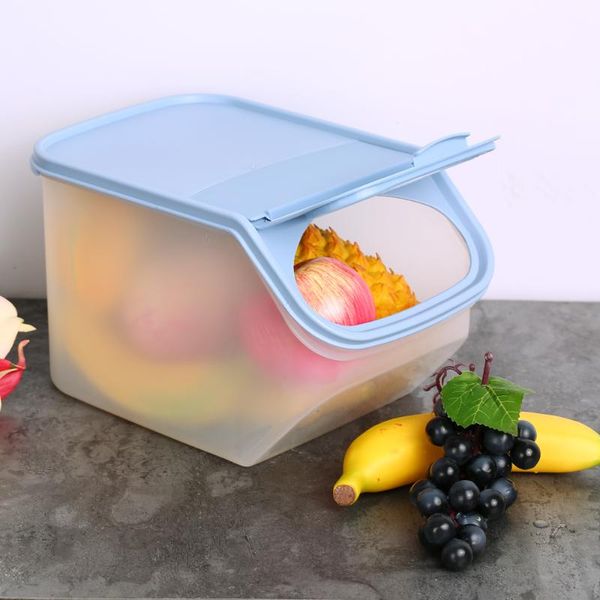 

storage bottles & jars multipurpose 5l plastic food bin rice fruit vegetables cornmeal container holder with lid measurement cu