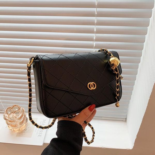 

evening bags bag for women chain female 2021 fashion solid color western style shoulder messenger square rhombus