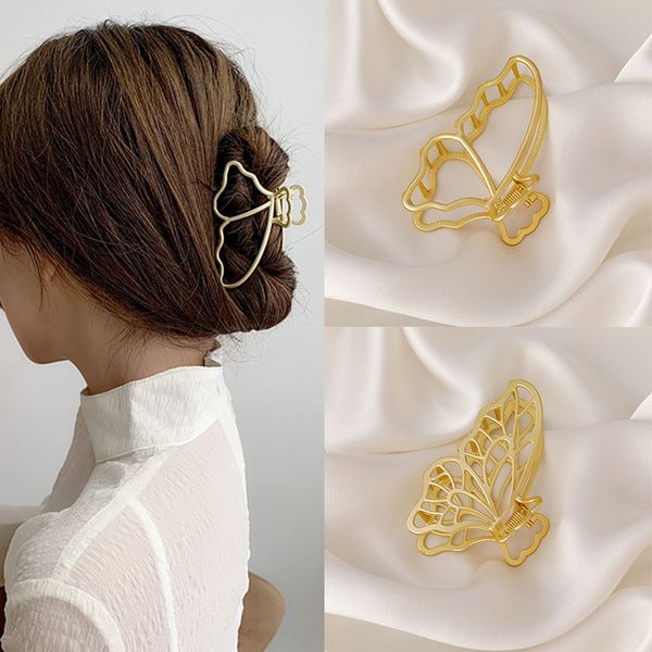 

sweet cool butterfly hairpin clip women girls simple basic styling tools barrettes fashion alloy barrettes hair accessories, Golden;silver