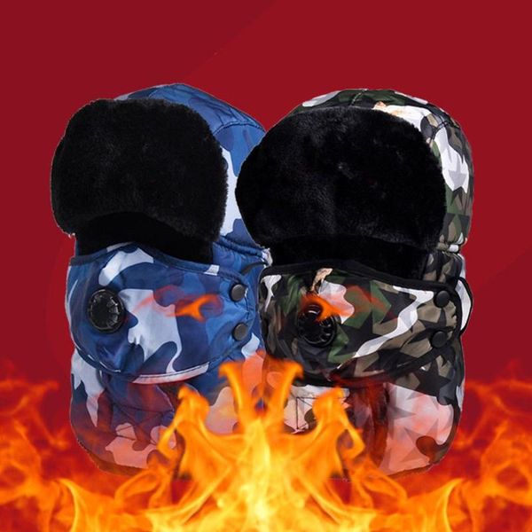 

cycling caps & masks lei feng hats men and women winter windproof earmuffs warm thickened plus velvet cotton cold waterproof, Black