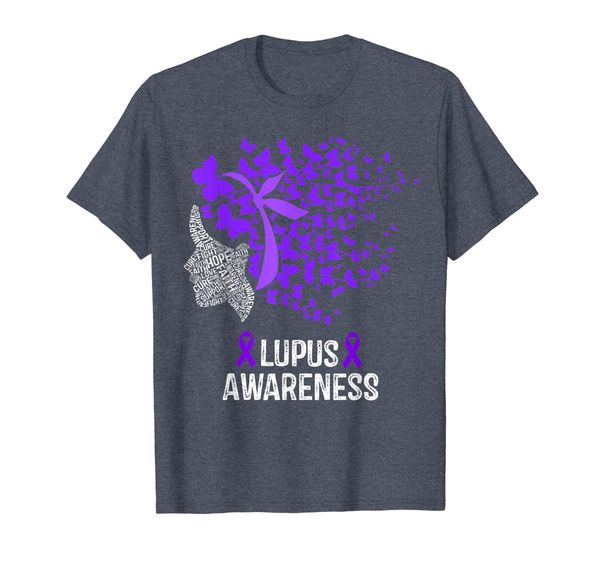 

lupus awareness shirt lupus purple butterflies t-shirt, White;black