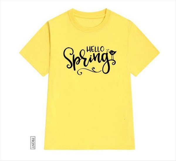 

hello spring bird cotton women casual funny yong girl tee 5 colors drop ship s 578, White