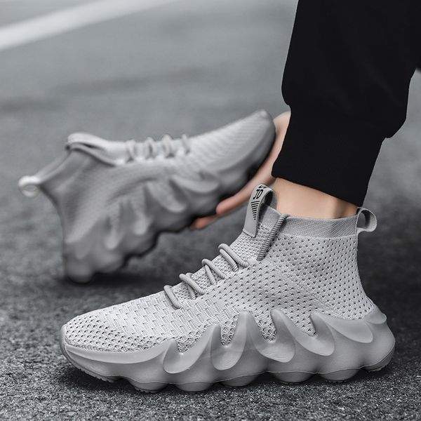 

spring new fashion casual shoes middle tube breathable large size mens shoes zapatillas hombre 2021 air mesh sneakers