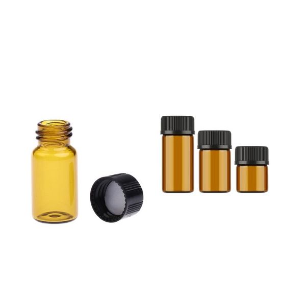 

storage bottles & jars 100pcs sample glass bottle container pot vial tinted 3ml 5ml 10ml