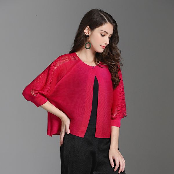 

miyake out autumn only plied range blouses plus size red three-bedroom shirt, White
