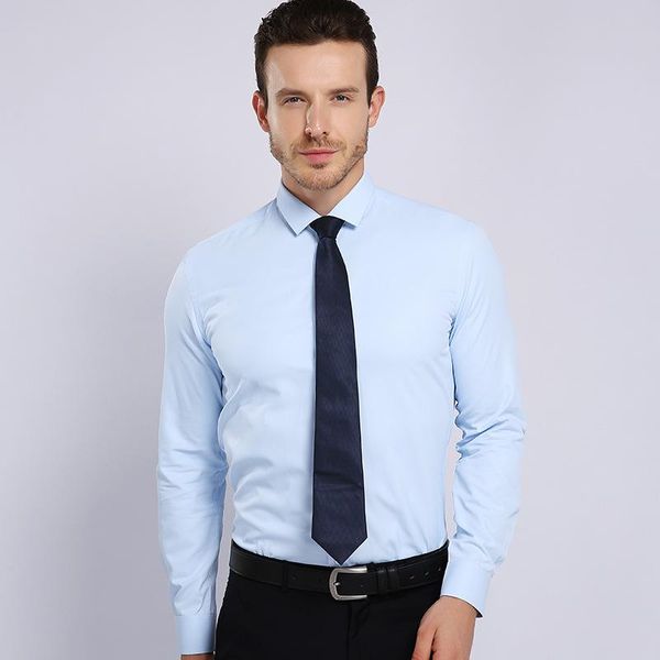 

men's dress shirts 2021 arrival solid non-iron long sleeve shirt men business anti-wrinkle male office professional clothing, White;black