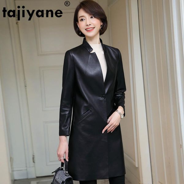 

women's leather & faux tajiyane coats and jackets women sheepskin coat real genuine jacket 2021 spring autumn female clothes 9610 wpy46, Black