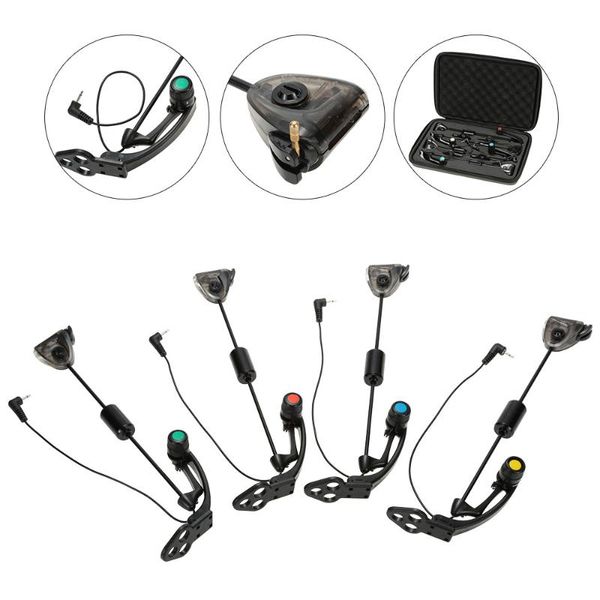 

lixada 4 pcs set led hanger sensor swinger illuminated fishing swingers in cases bite indicator carp tackle kit accessories