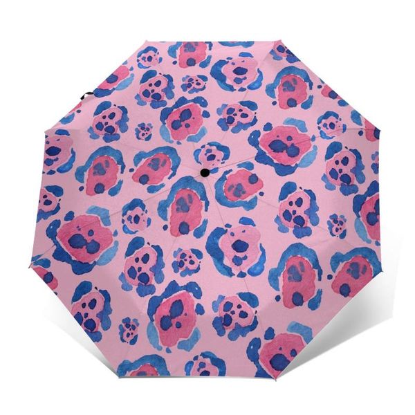 

umbrellas wind resistant fully-automatic umbrella animal print rain 3 folding parasol travel car