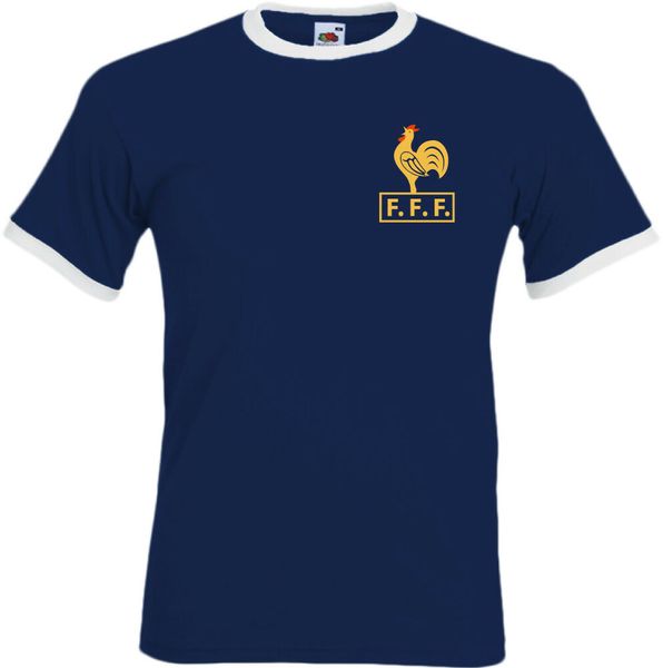 

french mens t-shirt france platini football world cup ball kit, White;black