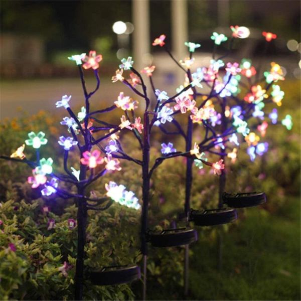 

lawn lamps 2pcs solar light outdoor cherry blossom lamp string waterproof inserted garden courtyard backyard christmas decoration