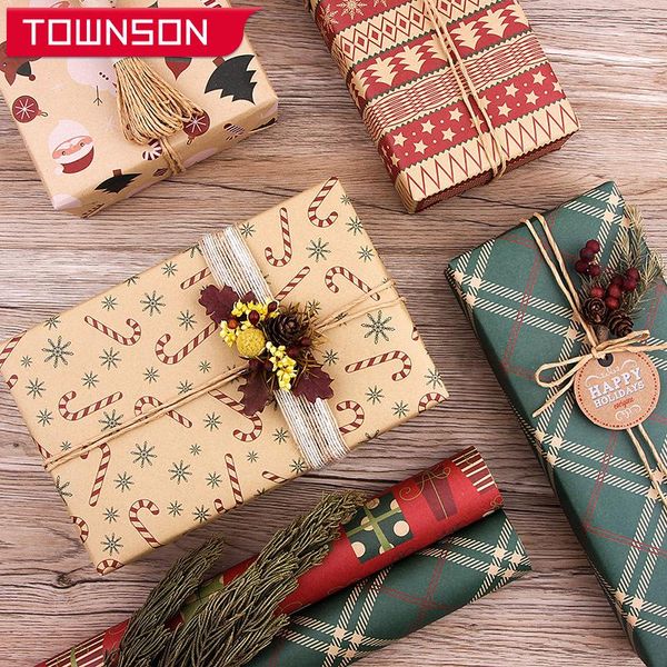 

gift wrap christmas diy wrapping paper set kraft decoration