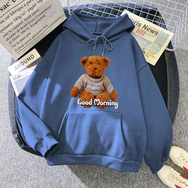 

men's cartoon printed sweatshirt, casual wool hoodie, harajuku fashion, pocket, street cloth, 2021, Black