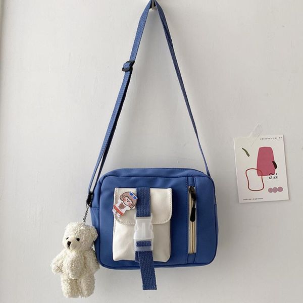 

evening bags 2021 cute canvas women's bag trend hit color shoulder casual zipper messenger student convenient pure handbags