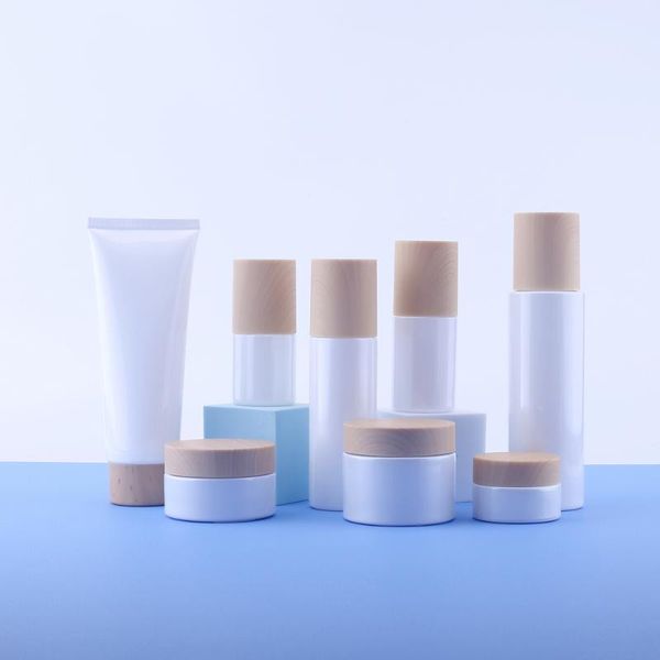

storage bottles & jars 10pcs white glass emulsion refillable empty cosmetic jar pot eye shadow face cream container 20ml30ml60ml 50