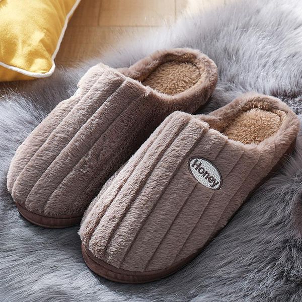 

large size 44-45 home slippers women comfy massage bedroom shoes winter soft plush non-slip 2021, Black