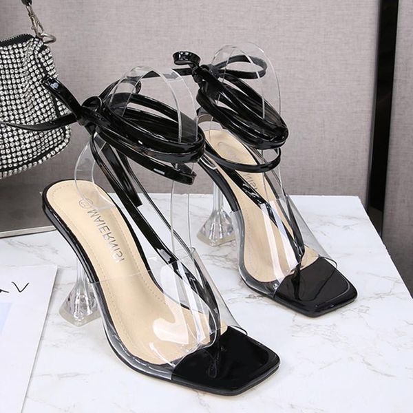 

sandals comfortable shoes ladies fashion footwear ankle strap peep toe high heels 2021 rome summer platform, Black